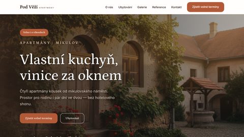 Ukázkový web — apartmány