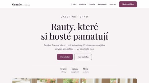 Ukázkový web — catering