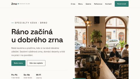 Ukázkový web — kavárna