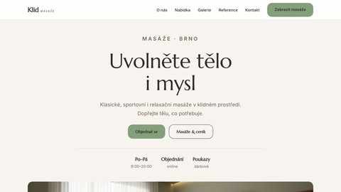 Ukázkový web — masáže